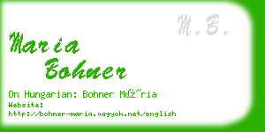 maria bohner business card